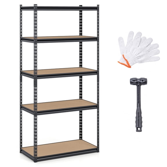 COOKCOK Storage Shelving Unit, 5-Tier Adjustable Storage Shelves, 36" L x 18" W x 72" H Heavy Duty Garage Storage Shelves, Metal Shelves for Kitchen Pantry Basement Bathroom Laundry, Black