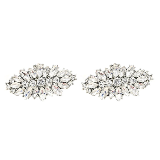 2 piezas de zapatos de diamantes de imitación desmontables con clip para zapatos de dama accesorio de zapatos con hebilla blanco