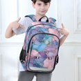 thumbnail image 6 of FORMRS Unisex School Backpack 17" Student Travel Bag with Laptop Compartment, Pink Marble Pattern, 6 of 7