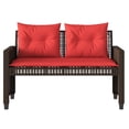 thumbnail image 3 of vidaXL 4 Piece Garden Sofa Set with Cushions Brown Poly Rattan Glass, 3 of 5