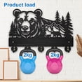 thumbnail image 4 of Wooden Bear Key Holder for Wall 11.8x7.8inch Mountains Forest Wall Mounted Key Rack Animal Element Coat Hat Hook 5 Alloy Hooks for Entryway Front Door Hallway Wall Art Decoration Black 1set, 4 of 9