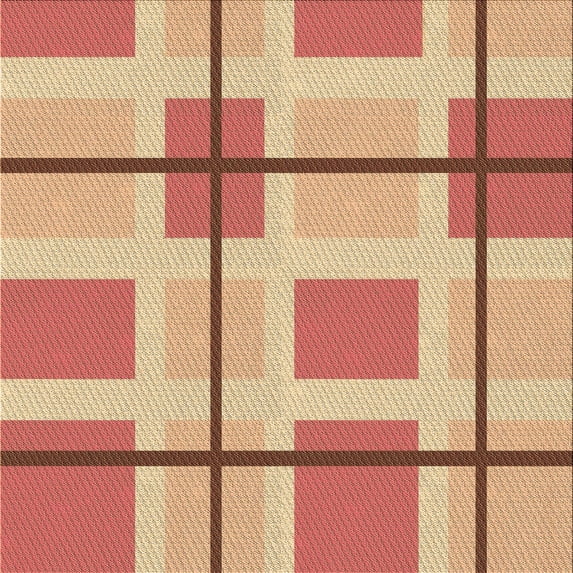 Ahgly Company Machine Washable Indoor Square Transitional Grapefruit Red Area Rugs, 6' Square
