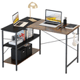 thumbnail image 4 of Sesslife Small Computer L-Shaped Desk, Brown Writing L-Shaped Desk，Modern Study L-Shaped Desk with Metal Frame for Home Office Workstation, 4 of 10