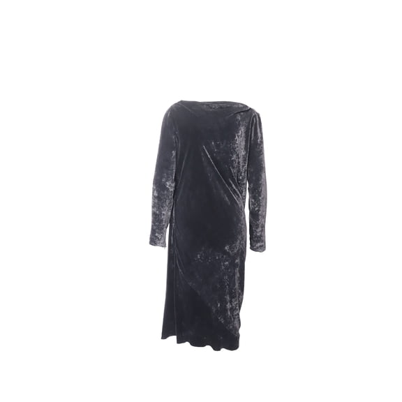 Pre-Owned Lanvin Velvet Long Sleeve Draped Dress in Black Viscose