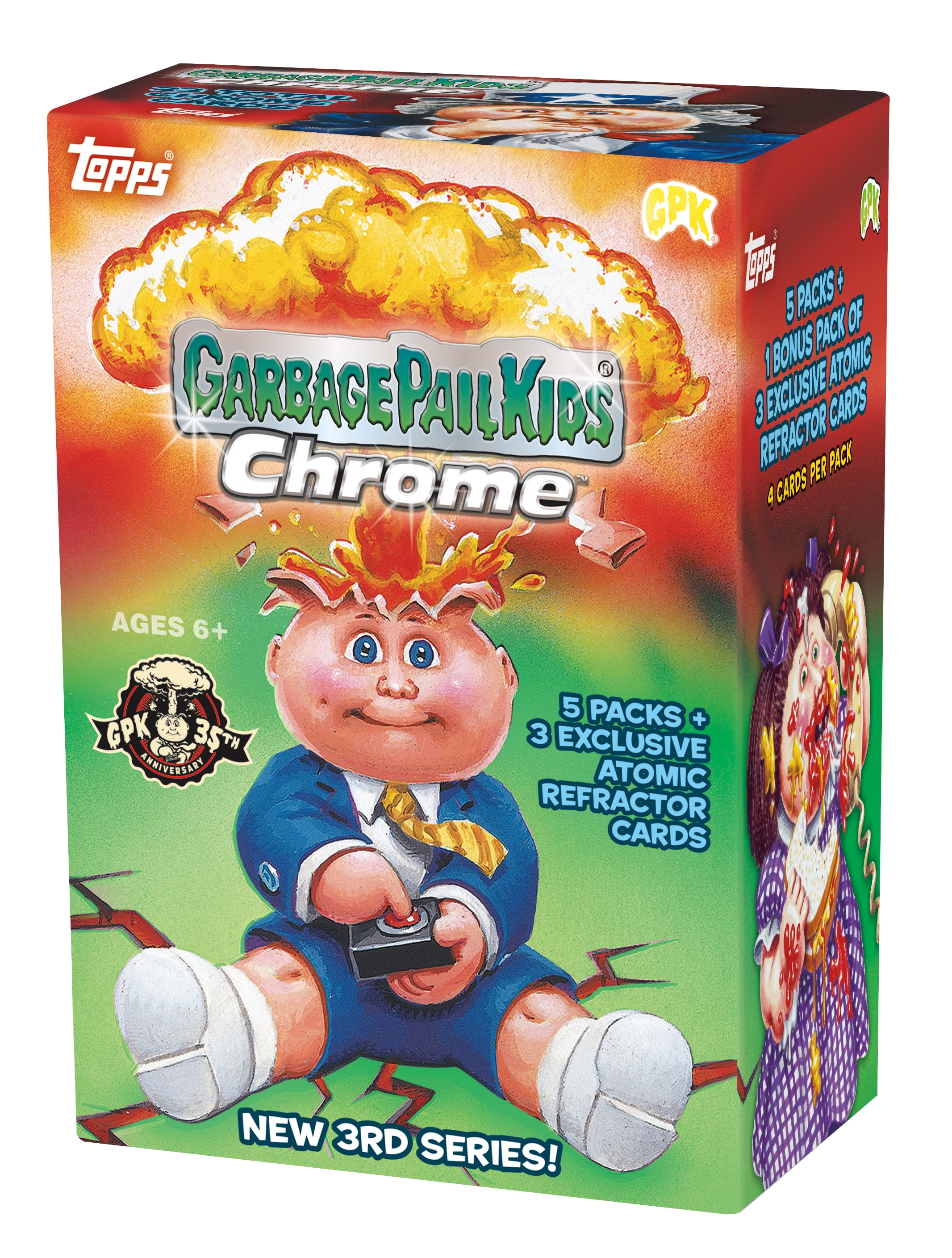 2020 Topps Chrome Garbage Pail Kids Series 3 Value Fat Pack Lot 5 Free Pack 