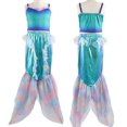 thumbnail image 2 of Traje de baño de cola de sirena para niñas, disfraz de cosplay, vestido de princesa para nadar en la piscina, traje de uniforme para fiesta de carnaval y Halloween, 2 of 4