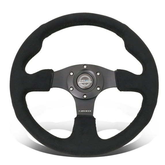 NRG Innovations NRG-RST-012SA NRG Innovations RST-012SA Reinforced Aluminum 320mm Type-R Alcantara Suede Grip Steering Wheel