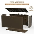 thumbnail image 7 of Segmart 90 Gallon Deck Box, All-Weather Outdoor Storage Box for Patio Furniture Cushions, Garden Tools & Pool Toys, Lockable Resin Storage Box, Waterproof & Tool-Free Assembly - Brown, 7 of 7