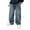Blue, variant on HXWCHs Boys Jeans Baggy Straight Leg Elastic Waist Loose Denim Pants with Pockets Black 7-8 Years