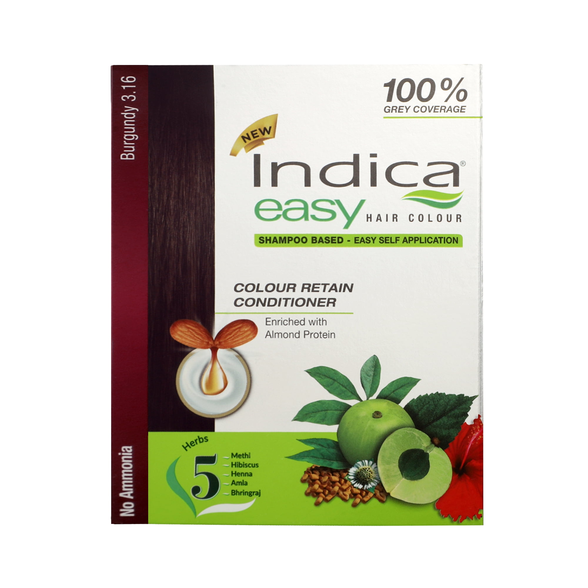 Indica Easy Shampoo Based Hair Colour Burgundy Pack of 3