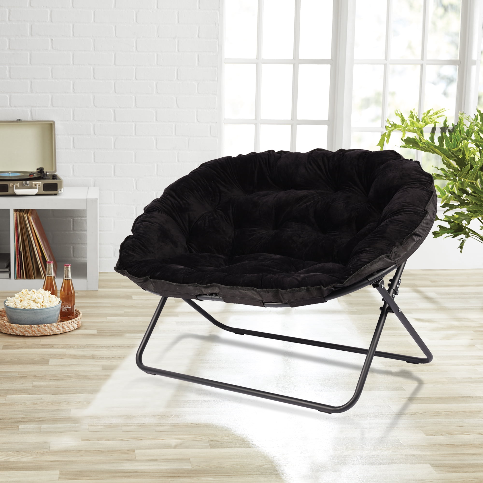 Mainstays Metal Construction Durable Folding Chair Double Saucer Chair