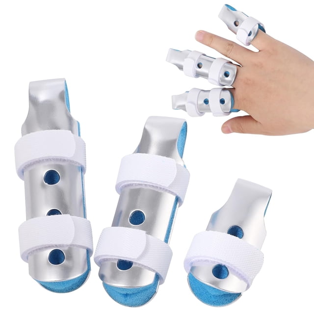 EcoNesxp Set of 3 Finger Bracket Joint Stabilizer with Soft Foam and Ventilation Holes for Fractured Finger Correction Arthritis Finger Joint Fixation Finger Splint Set of 3 Finger Bracket Joint Stab