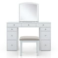 thumbnail image 2 of Bowery Hill Modern Solid Wood 3-Piece Vanity Set in White Finish, 2 of 10