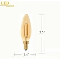 thumbnail image 2 of Bombillas de vidrio ámbar de larga duración, bombilla LED de estilo vintage con base E14 y brillo cálido de 2700 K, filamento transparente no regulable, autenticada por la FCC, adecuada para, 2 of 5