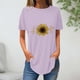 thumbnail image 1 of Fiudx Tops para Mujer Top Suelto con Cuello Redondo y Estampado de Girasoles a La Moda Informal de Verano para Mujer, 1 of 3