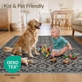 thumbnail image 4 of ODIKA 6'x9' Ultra-Soft Area Rug, Cream Boho Allover Interlocking Grid Ornamental Edging Academia None Washable, Bare feet friendly, Silk-Touch for Guest Room, Bedroom, 4 of 7