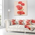 thumbnail image 3 of Designart Bunch of Poppies Vector Art - Floral Throw Pillow - 18x18, 3 of 5