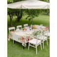 thumbnail image 4 of Outdoor Tablecloth with Umbrella Hole for Patio/Picnic/Party/Camping, Tropical Botanical Waterproof Table Cloth Rectangle Table Cover Washable, Farmhouse Leaves Floral Rustic Burlap (60"x 84"), 4 of 9