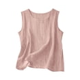 thumbnail image 2 of Womens Workout Tank Tops Linen 2026 Spring Summer Casual Sleeveless Shirts Loose Lightweight Tops, Pink XL, 2 of 8
