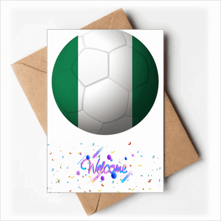 Nigeria National Flag Soccer Football Welcome Back Greeting Cards Envelopes Blank