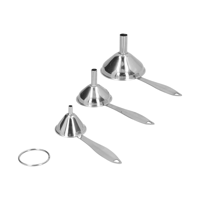 Embudos para uso en la cocina, 3 embudos de acero inoxidable, embudos de acero inoxidable, embudos de cocina, características mejoradas