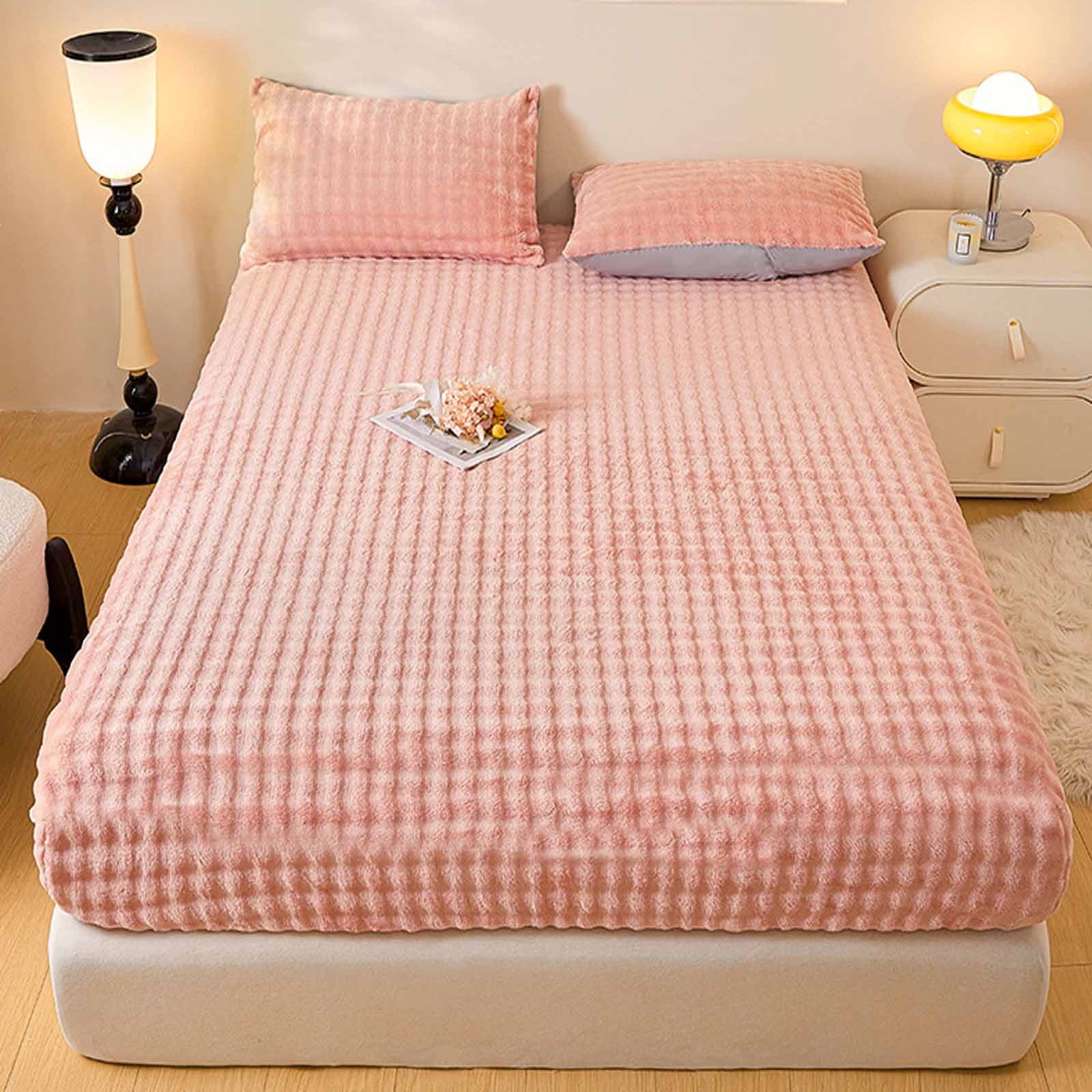 Mouliraty Bed Sheet Winter Velvet Bed Piece Padded Bed Cover Mattress Protector Thickened Velvet Bed Cover Velvet Bedspread