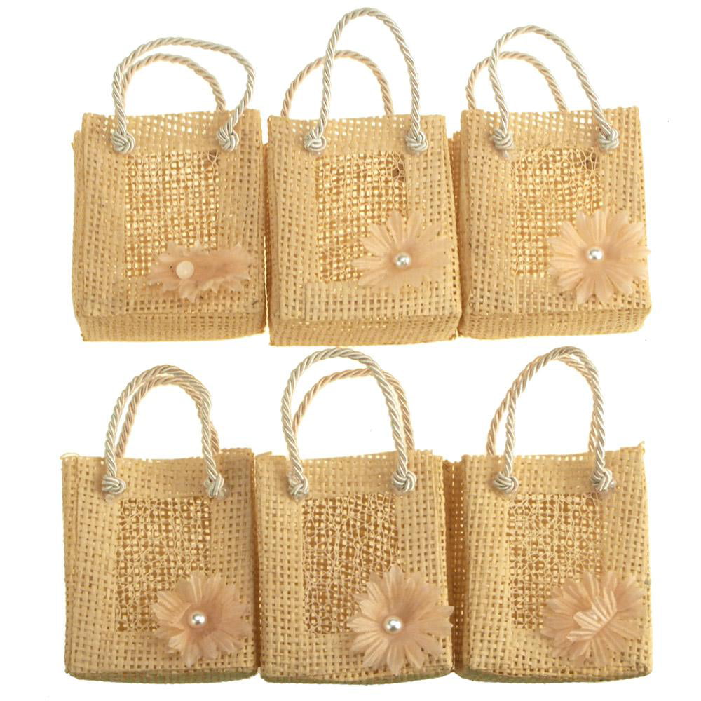 Mini Woven Favor Bags Pouches Baby Shower Wedding