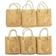 thumbnail image 1 of Mini Woven Favor Tote Bags, Daisy, Natural, 3-Inch, 6-Piece, 1 of 1