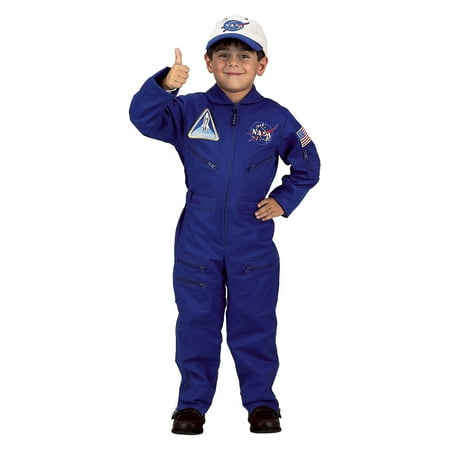 Aeromax Jr. NASA Flight Suit, Blue, with Embroidered Cap and offical looking patches