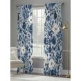 thumbnail image 4 of Navy Blue White Peony Sheer Curtains for Living Room Bedroom Vintage Floral Blossom Sheer Curtains 96 Inch Long 2 Panels Set Light Filtering Curtain Window Treatments Drapes for Dining Room, 4 of 6