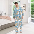thumbnail image 3 of Matching Pajamas for Couples Corgi Cartoon His and Hers Pajamas Sets Soft Long Sleeve Sleepwea, 3 of 8