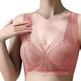 thumbnail image 5 of Bigersell Wireless Bras with Support and Lift Sale Balconette Bras for Women Soft Bra Style B4439 V-Neck Seamless Bras Hook and Eye Bra Closure Big Girls Size Padded Bras for Women Coffee 5XL, 5 of 8
