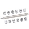 thumbnail image 3 of 12Pcs Stamping Punch Tool Plants Animals Pattern DIY Leather Craft Carving Stamper + 1Pc Handle, 3 of 14