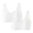 thumbnail image 2 of 2 Pcs Girls Sports Bra First Bra for Girls Training Bra Seamless with Padded Soft and Breathable Integrated Fixed Pad Suitable for Daily Use White 7-13 Years, 2 of 6