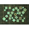 thumbnail image 1 of Ahgly Company Indoor Rectangle Oriental Turquoise Blue Modern Area Rugs, 2' x 5', 1 of 4