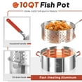 thumbnail image 3 of 30QT & 10QT Outdoor Turkey Fryer | Seafood Boil Pot | Cover & Skimmer Included | 50,000BTU Propane Burner | Aluminum Deep Fryer Pot with Basket | Crab, Seafood & Crawfish Boiler, 3 of 9