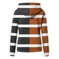 thumbnail image 4 of Dasayo Winter Womens Sweatshirts Oversized Bronze Long Sleeve Striped Hoodies Women Blouses L, 4 of 4