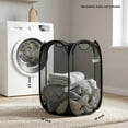 thumbnail image 4 of Mainstays Pop-Up Black Hexagon Mesh Laundry Hamper with Heavy Duty Handles, 4 of 15