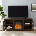 thumbnail image 3 of Manor Park Traditional Glass-Door Fireplace TV Stand for TVs up to 65", Dark Walnut, 3 of 8
