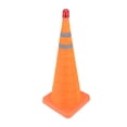 thumbnail image 2 of Cono de tráfico plegable de 70 x 30 x 30 cm, con doble collar reflectante de seguridad y luz de advertencia para carretera., 2 of 14
