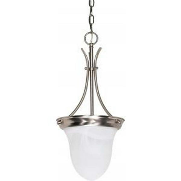Nuvo 60-394 - 1 Light - 10" - Pendant - Alabaster Glass Bell