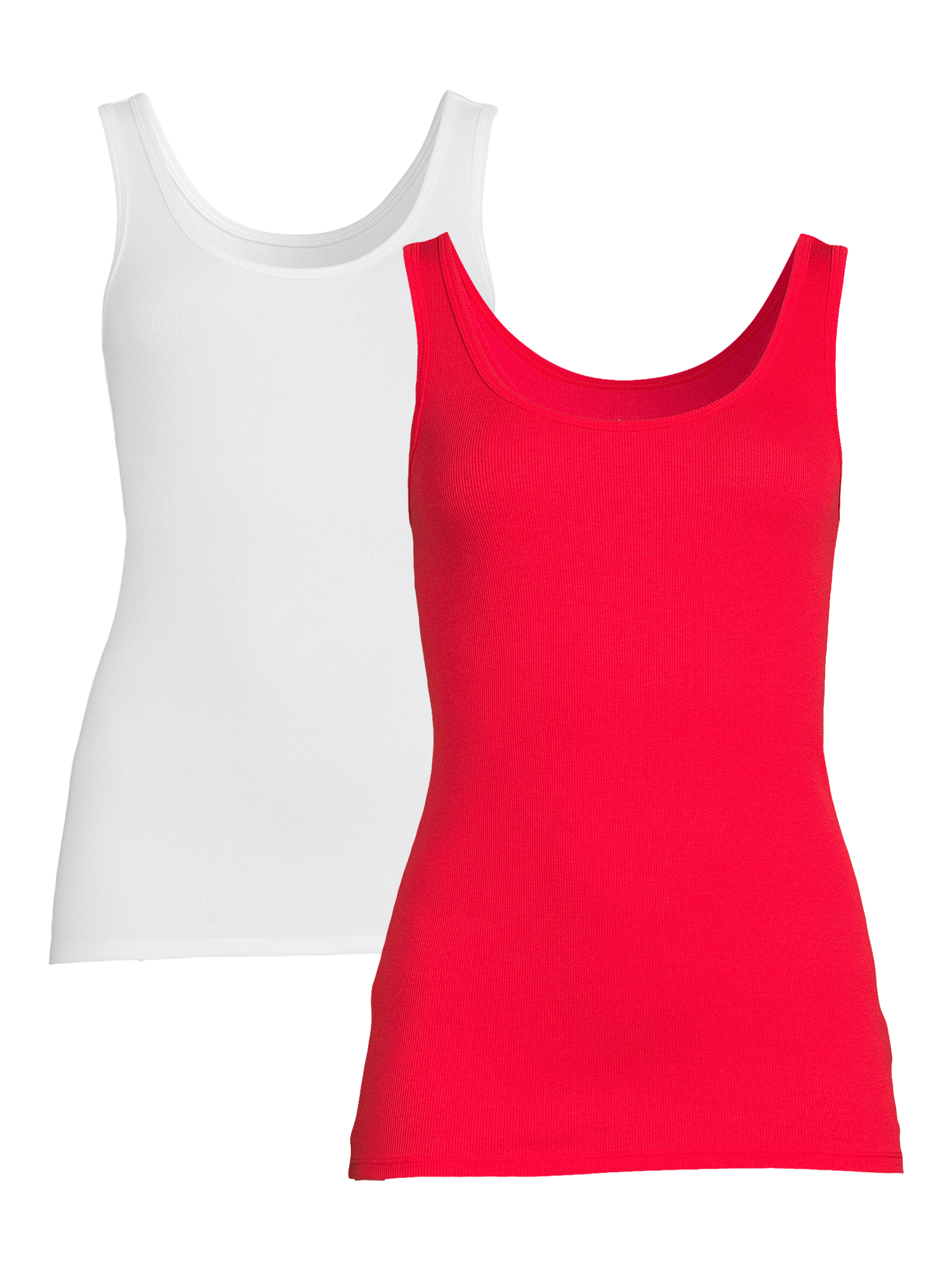 Time and Tru Women's Ribbed Tank Top, 3Pack