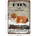 thumbnail image 2 of Vintage Iron Hanging Plate Fox Tin Sign Vintage Fox Bath Soap Wash Your Paws Metal Tin Sign Bar Club Family Bathroom Toilet Cafe Wall Decor Fox Lovers Gift Birthday Housewarming Gift 12"x8", 2 of 8