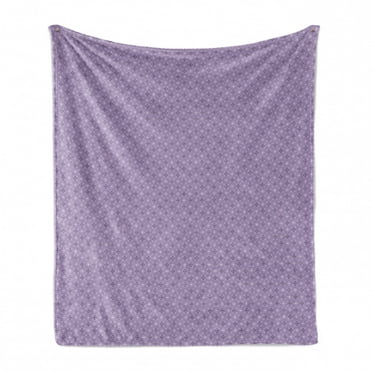 Abstract Soft Flannel Fleece Throw Blanket, Illustration of Overlapping Intricate and Geometric Shapes, Cozy Plush for Indoor and Outdoor Use, 50" x 60", Violet Quartz, by Ambesonne