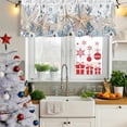 thumbnail image 5 of 2 Pack Blue Beige Coastal Valances for Windows Bedroom Living Room Window Treatments, Beach Starfish Summer Eucalyptus Rod Pocket Valance Drapes Short Kitchen Curtains Over Sink 42"x12", 5 of 8