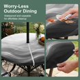 thumbnail image 5 of Round Outdoor Tablecloth with Umbrella Hole and Zipper, Black Grey Ombre Tablecloth with Elastic Waterproof, Summer Beach Ocean Waves Coastal Patio Table Covers for 31" - 35" Picnic Pool Tables, 5 of 9