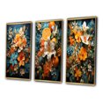 thumbnail image 3 of Designart "Tropical Tangle Orange Blue painting III" Abstract Collages Framed Wall Art Set Of 3 - Multi-Color Collages Frame Gallery Wall Set For Home Decor, 3 of 6