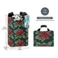 thumbnail image 2 of Yayeee Freestanding Laundry Hamper with Handle Collapsible Large Storage Basket for Clothes, Red Christmas Poinsettias, 2 of 7