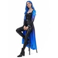thumbnail image 5 of 3-Piece Black Blue Cosplay Costume for Women Rise Red, Jumpsuit Apron and Badge Set, Halloween Outfit for Anime Party Events, 5 of 8