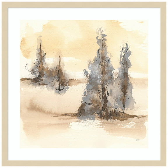 Amanti Art Neutral Treescape II Wood Framed Wall Art Print